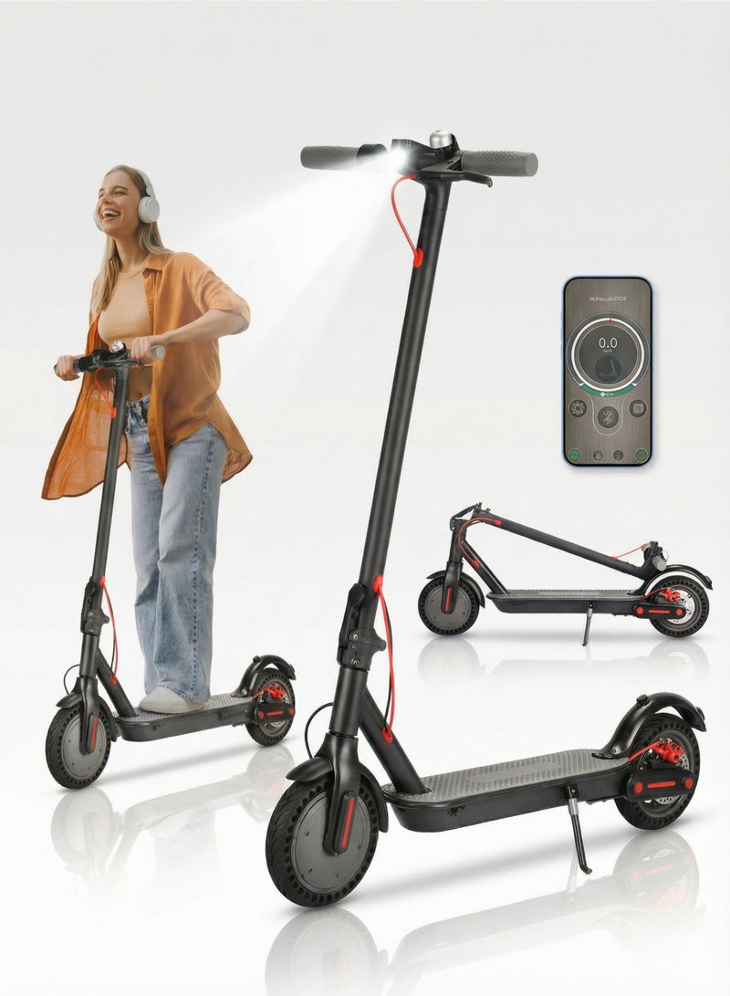 MAGIC VAULT Foldable Electric Scooter for Adults 350W Motor 30-35 Miles Long Range 36V 10.4Ah Battery 8.5 Inch Solid Tires Smart App Control LED Lights Disc Brake Portable Commuter E-Scooter Lightweight 27 Lbs - Image 1